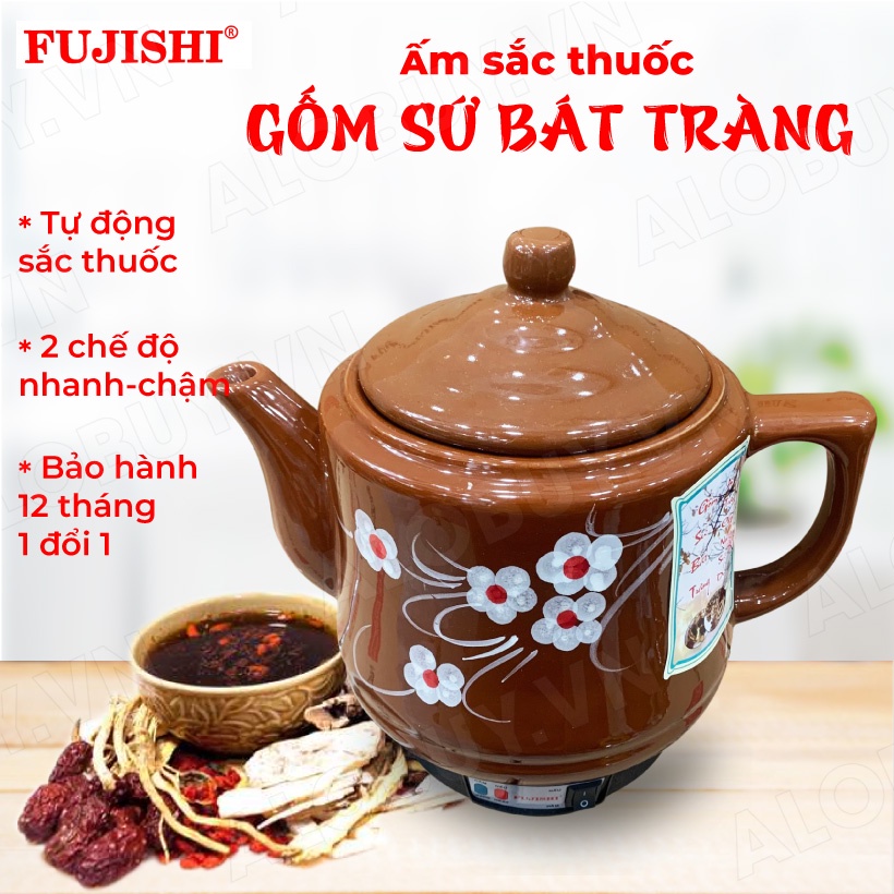 Siêu sắc thuốc điện GỐM SỨ BÁT TRÀNG Fujishi 2.8 lít HK-33BX - [ HỎA TỐC ][ BÔNG NÂU] - Ấm thuốc điện nấu tự động ngắt | BigBuy360 - bigbuy360.vn