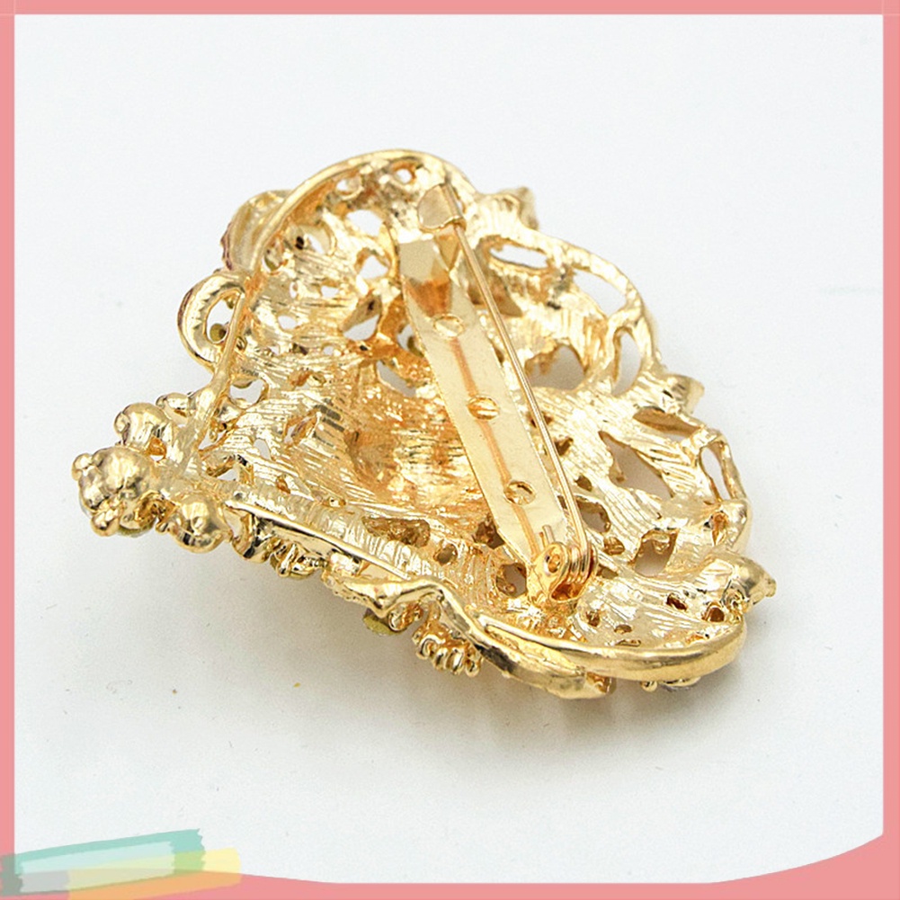 Ghim Cài Áo Hình Trái Tim Đính Đá Nhân Tạo Thời Trang Cho Nữ