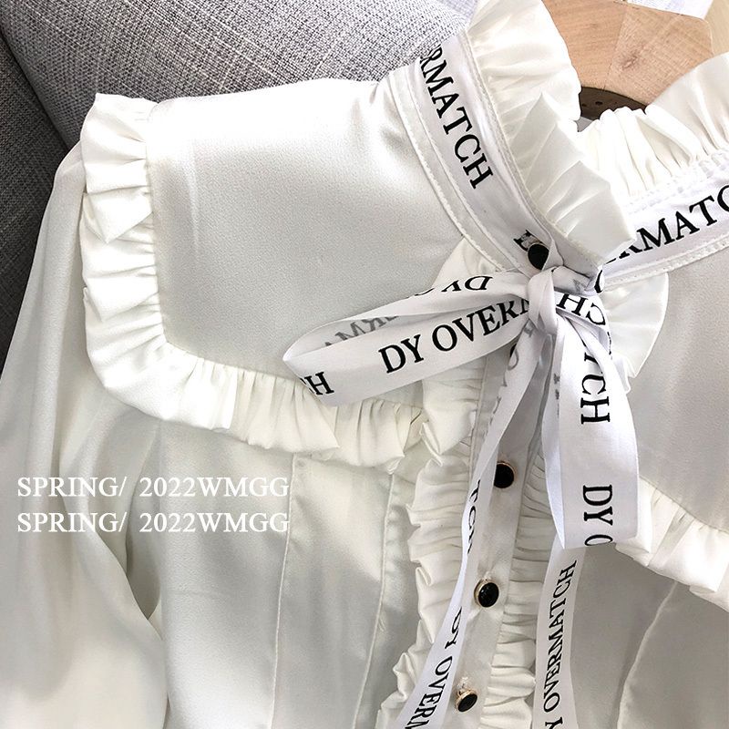 Áo Sơ Mi Voan Tay Dài Dáng Ngắn Thanh Lịch Thời Trang Phong Cách Hàn Quốc