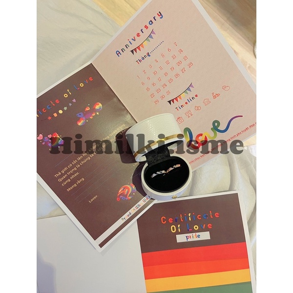 Thiệp chứng chỉ tình yêu Himilki.isme CERTIFICATE OF LOVE