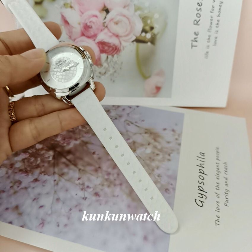 Đồng Hồ Nữ Coach 14502093 Dây Silicon Trắng 34mm