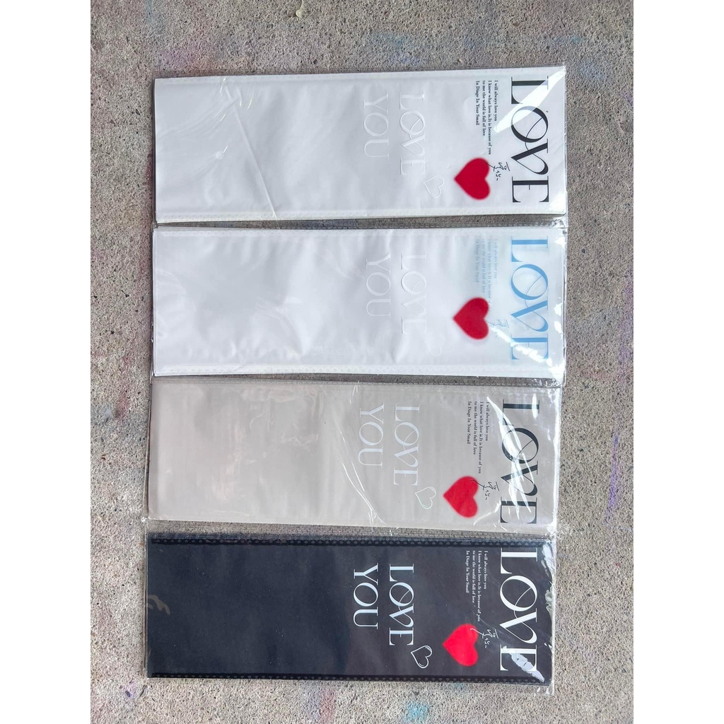 XẤP 20 Túi gói hoa LOVE - túi chữ nhật 14x40cm