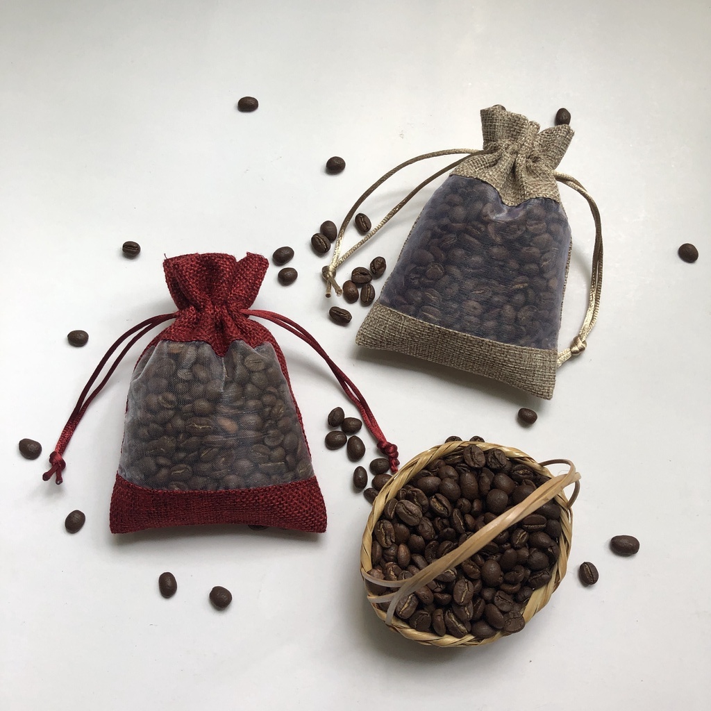 Túi thơm cà phê Message Coffee đẹp rẻ 100% hạt nguyên chất khối lượng 30-50gram khử mủi ô tô, tủ, văn phòng làm việc