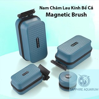 Nam Châm Cọ Bể Cao Cấp - Lau Kính Bể Cá Magnetic Brush và SUNSUN MB-105D Cho Kính 4-19Li