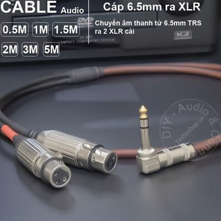 Dây 6 ly stereo ra 2 xlr cái - 6.5mm stereo to 2 xlr female cable