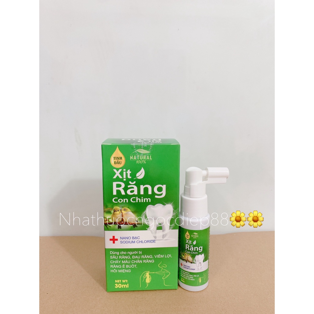 Xịt răng CON CHIM Nano bạc sodium chloride Midkid dùng cho người sâu răng đau răng viêm lợi hôi miệng