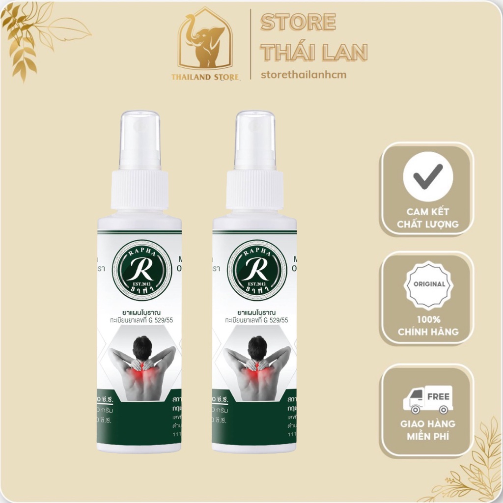 Dầu thảo dược Thái Lan Rapha - Giúp giảm đau tay, chân,đau lưng, đau đầu gối