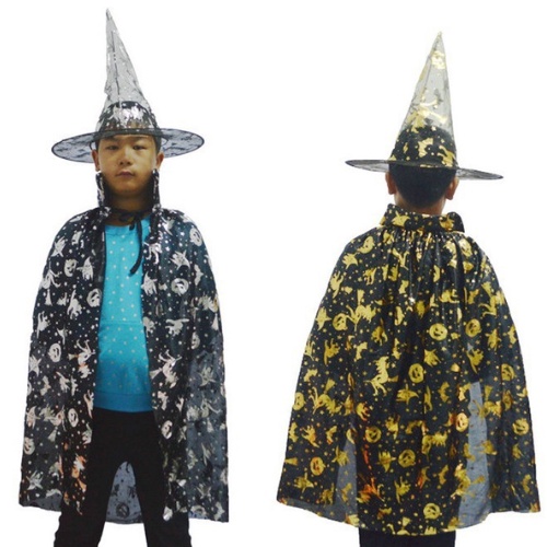 Set Đồ Hóa Trang Phù Thủy 2 Món Gồm Áo Choàng + Mũ Hóa Trang Halloween Cho Bé