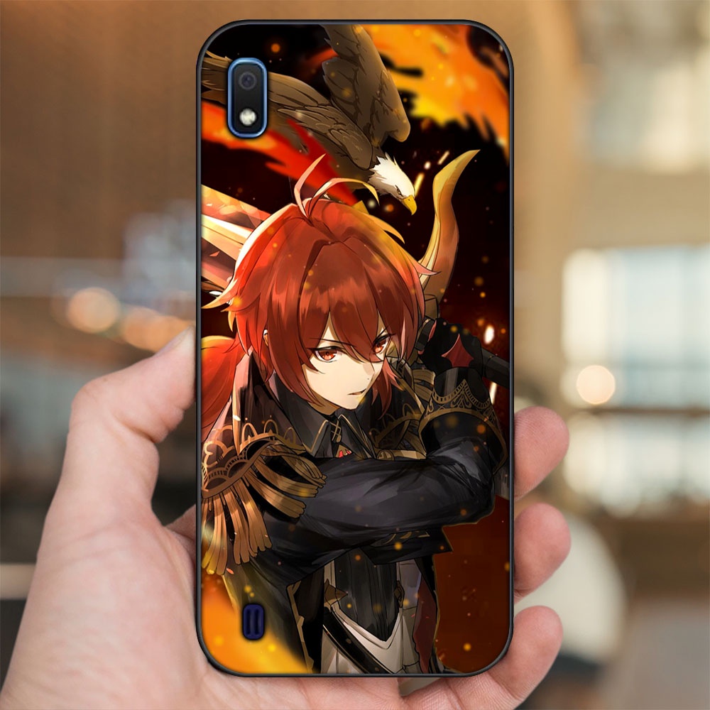 Ốp lưng Samsung A10 viền đen in hình Diluc Genshin Impact