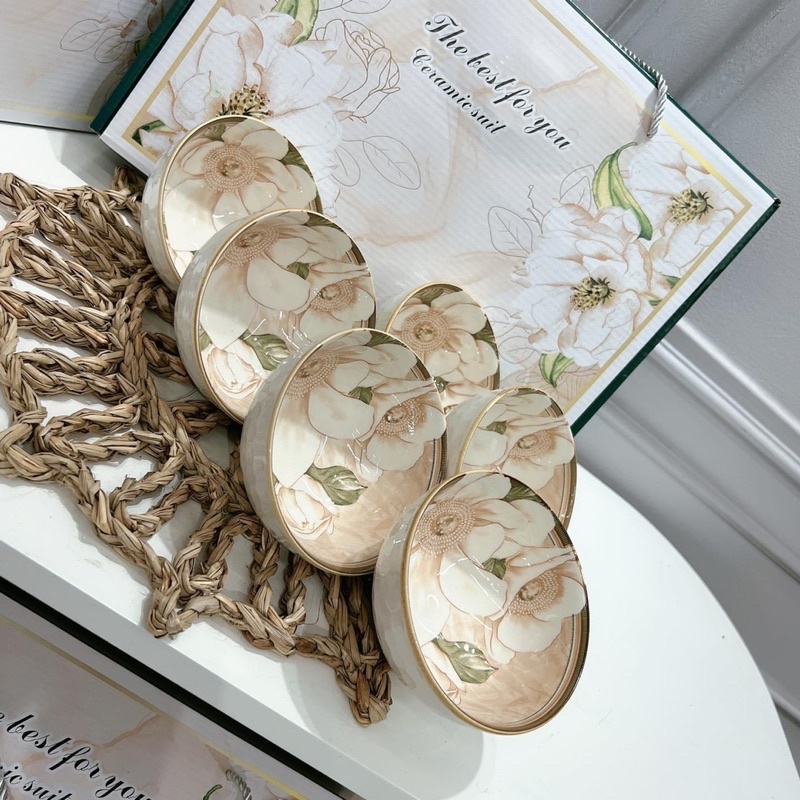 Set 6 Chén Hình Bông Hoa Sang Trọng Thích Hợp Đễ Tặng Quà