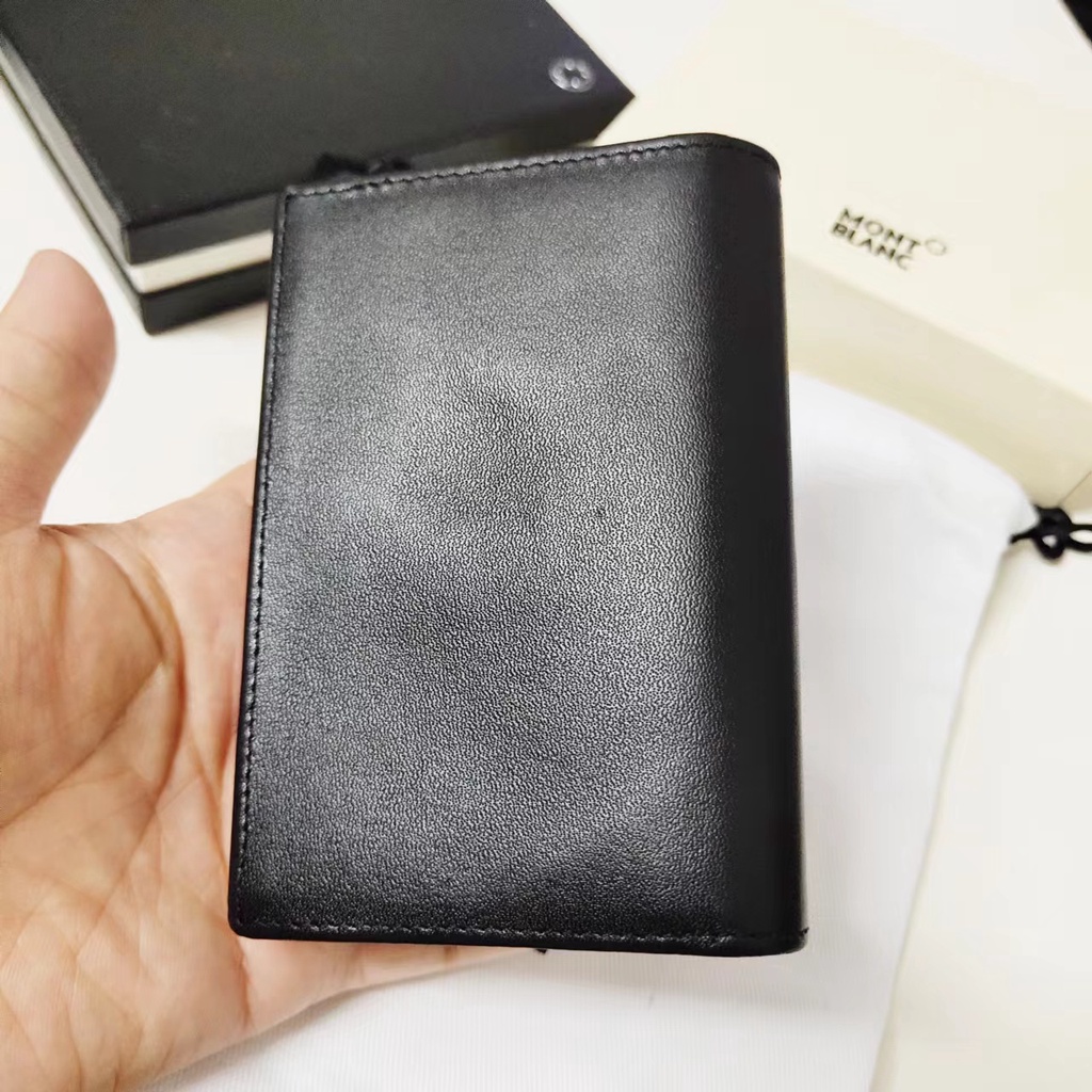 MONTBLANC Ví Da Bò Thật Siêu Nhẹ Chống Thấm Nước Chống Trầy Xước Thời Trang Phong Cách Mới 2022 Cho Nam