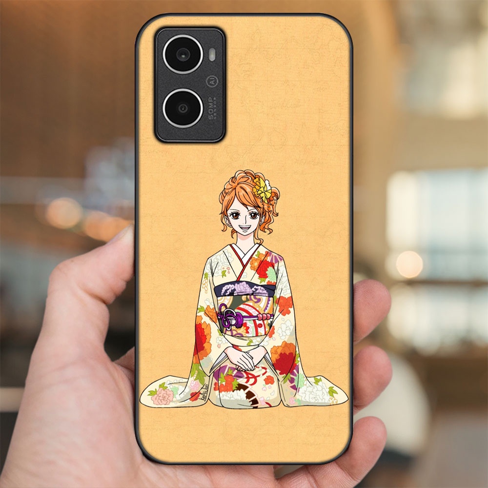 Ốp lưng Oppo A96 4G viền đen in hình Nami One Piece Đảo Hải Tặc