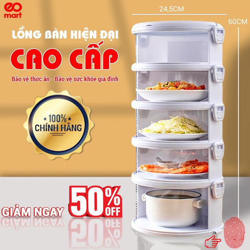 Lồng Bàn 5 tầng Cao Cấp có Quai xách, lỗ thoáng khí