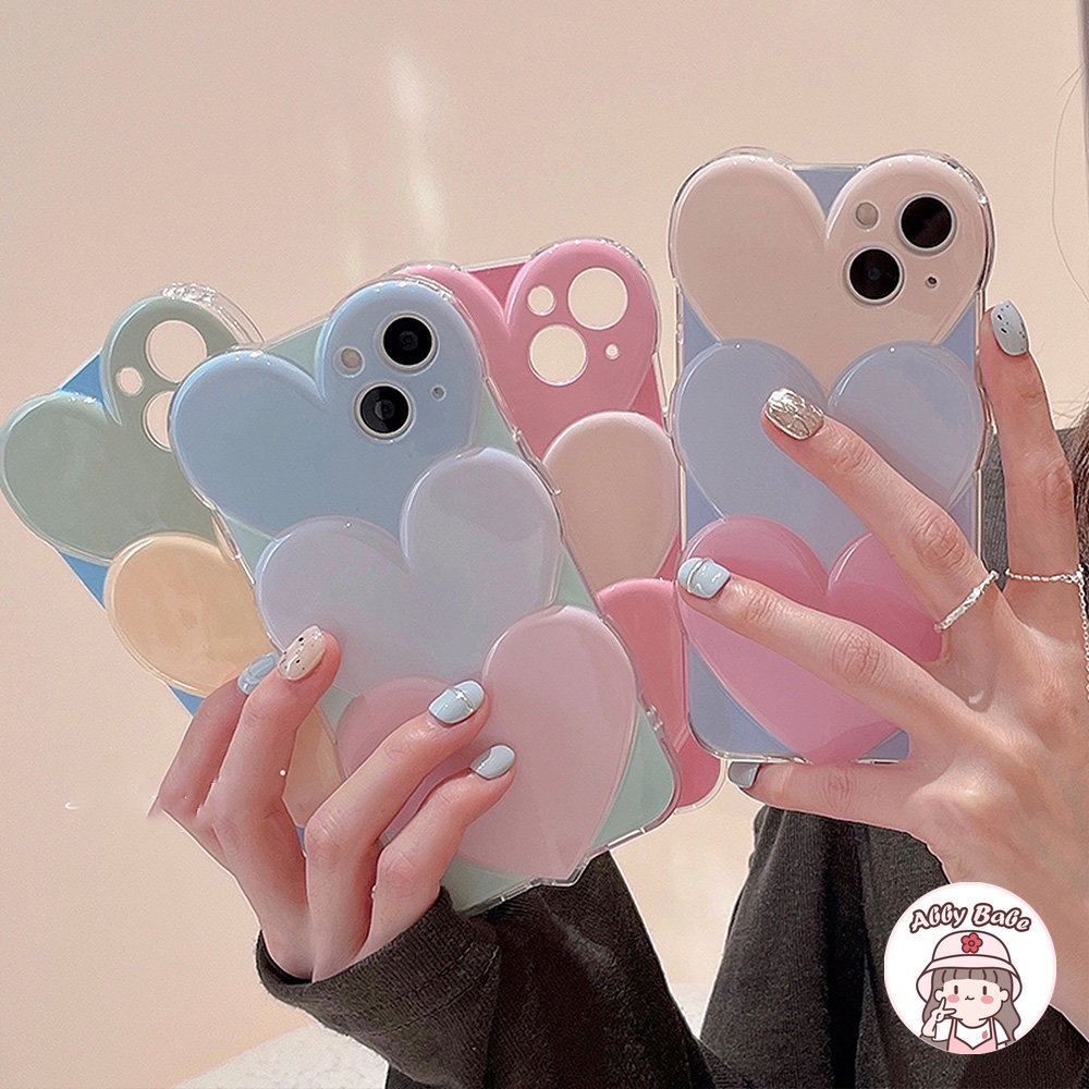 Ốp Điện Thoại TPU Mềm Bo Viền Họa Tiết Trái Tim 3D Màu Cầu Vồng Lấp Lánh Chống Mồ Hôi Cho IPhone 14 Pro Max 11 13 12 11 Pro Max X XS XR