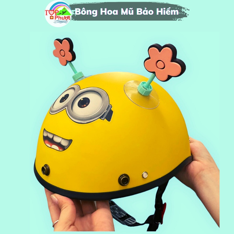 Bông hoa gắn mũ bảo hiểm cute, độc, lạ