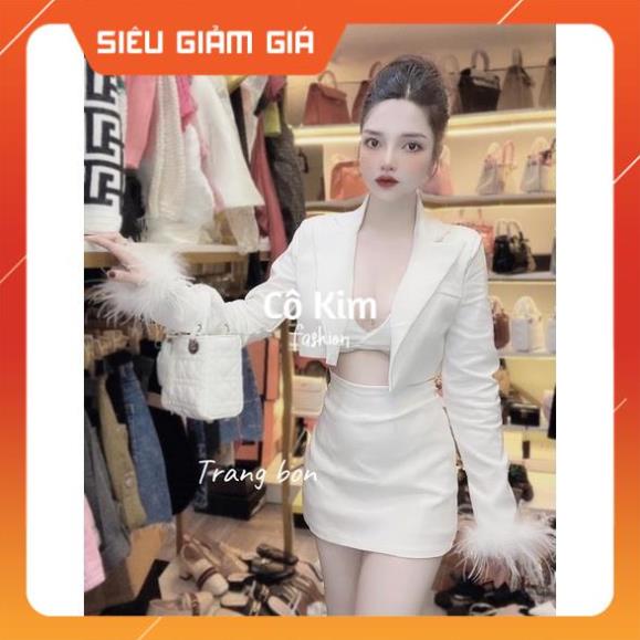 Sét 3 chi tiết áo vest bra+chân váy hót hít