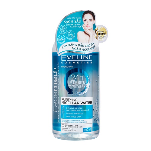 Nước tẩy trang Eveline Facemed+ sạch sâu 3 tác động 400ML