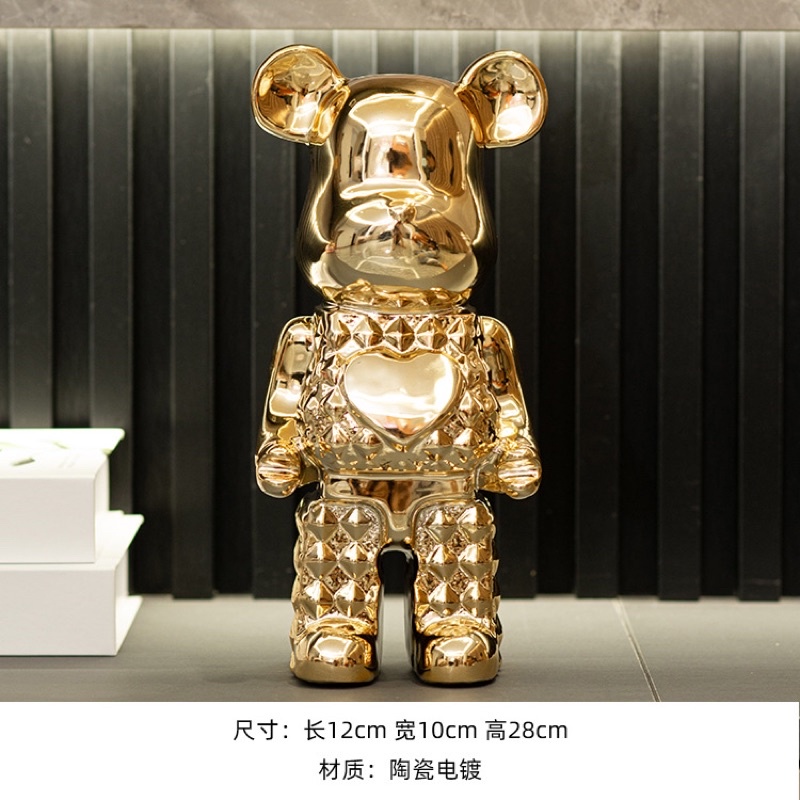 TƯỢNG GẤU KIM CƯƠNG-GẤU BẠO LỰC SƠN TĨNH ĐIỆN BẰNG GỐM SIZE 28CM