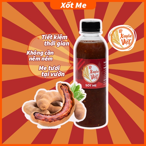 Xốt me Bếp Xuyên Việt 400g, sốt dùng chấm, cuốn, chế biến hải sản, bò, heo.