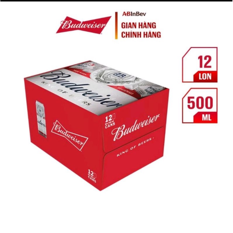 Thùng 12 lon Budweiser 500ml