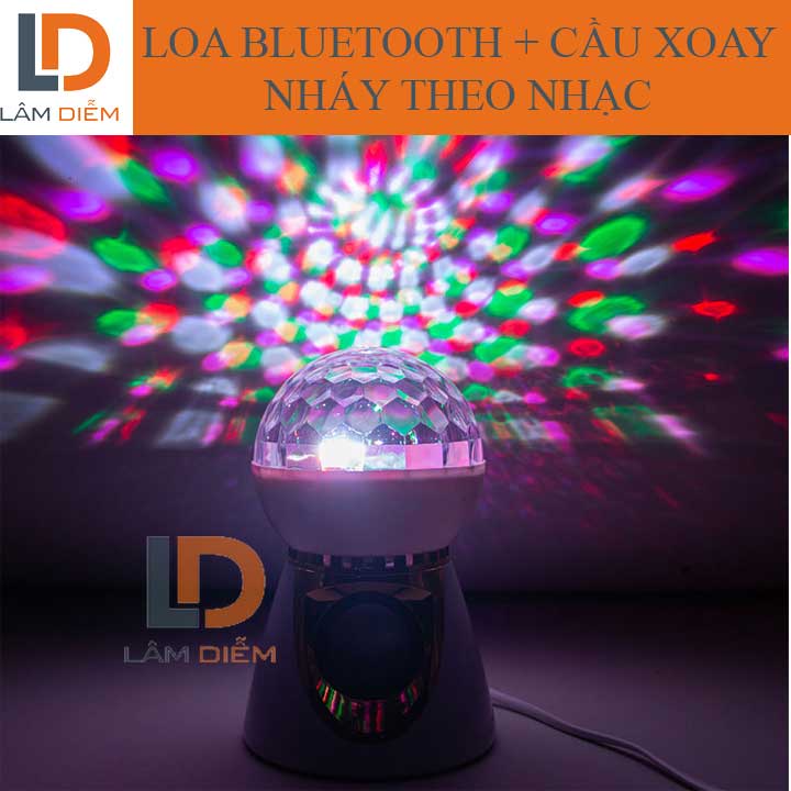 ĐÈN SÂN KHẤU CẦU XOAY NHÁY THEO NHẠC KẾT HỢP LOA BLUETOOTH CQ2