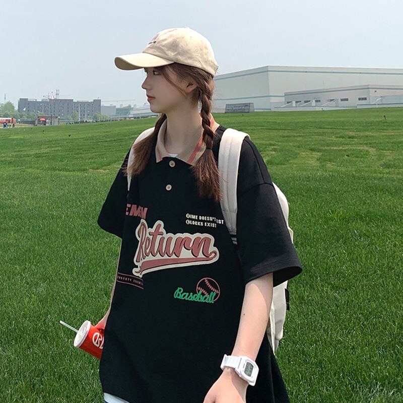 Áo polo tay lỡ dáng rộng unisex - return