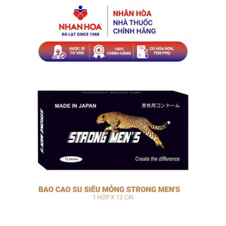 Bao cao su siêu mỏng strong men's hộp 12 cái