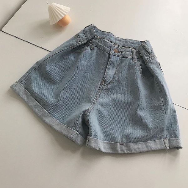 Quần Short Jean Nữ Ống Rộng JEM CLOSET Có Móc Cài Chỉnh Eo Lên Form Siêu Tôn Dáng COSON 2768