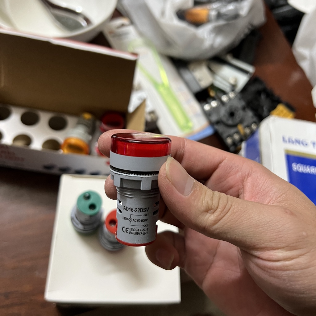 Đèn Báo Volt AD16-22DSV Phi 22, Đèn Báo Hiển Thị Điện Áp Vôn Kế