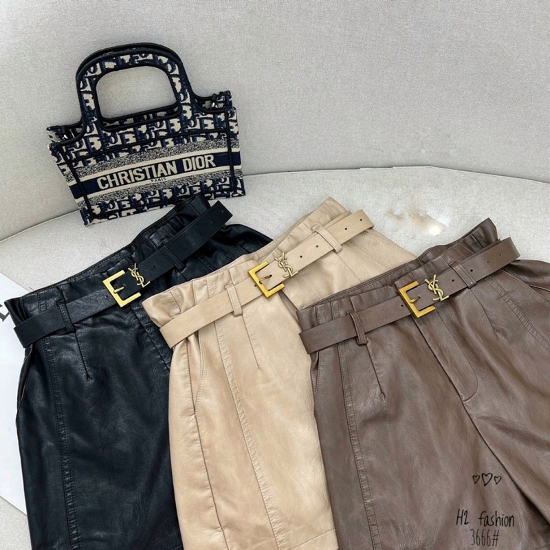 QUẦN SHORT DA KÈM ĐAI YSLL HÀNG QC CHẤT ĐẸP MS20189