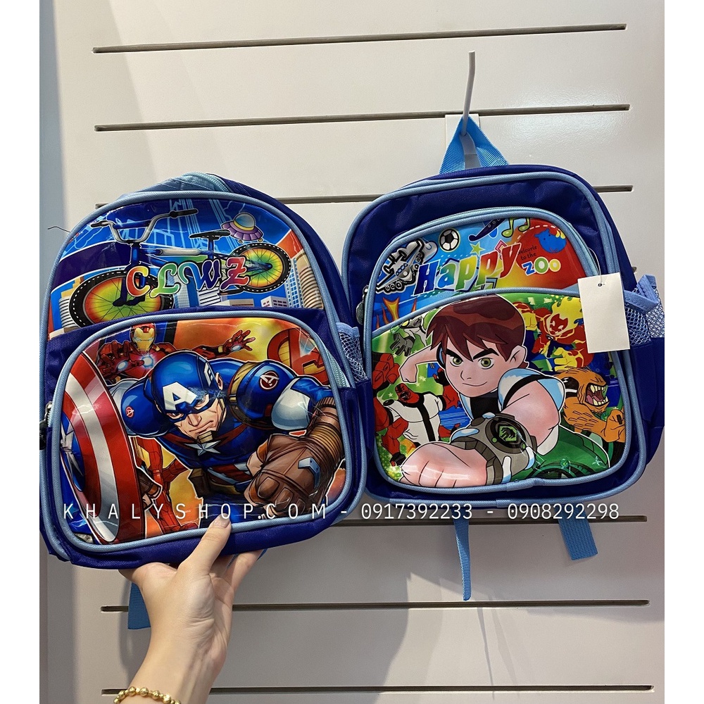 Balo mẫu giáo 10'' 2 ngăn hình BEN - CAPTAIN siêu hot cho bé trai - (24x28cm) - TP1110666🥰🥰