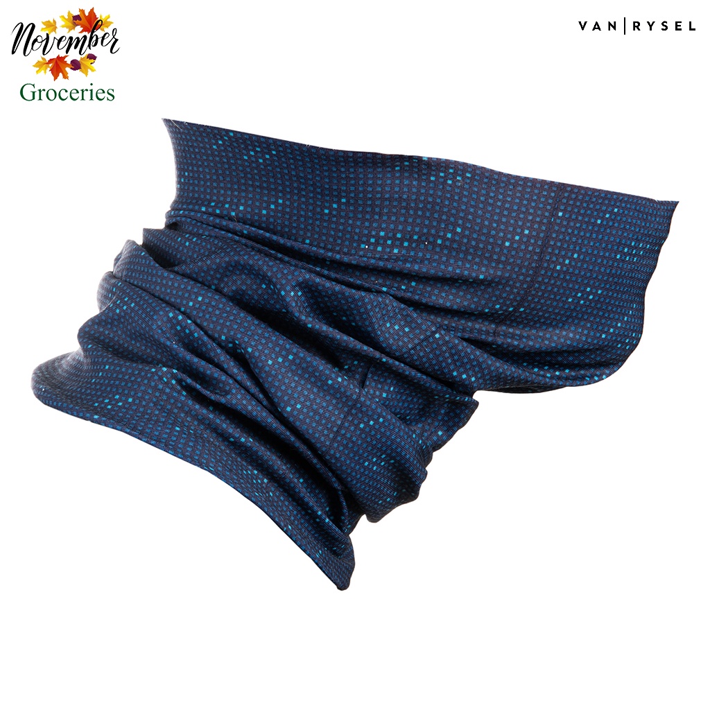 Khăn Đa Năng VAN RYSEL ROADR100 - Xanh Navy - Đen / Xám – Vàng – Khăn Ninja Chất Liệu Nhanh Khô Thoáng Mát, Đồ Phượt