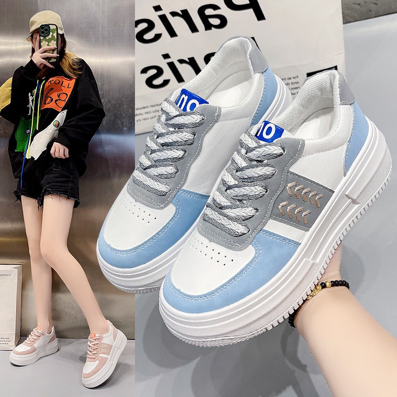 Giày sneaker nữ đế độn 3 màu basic phối màu trẻ trung năng động Hàn Quốc FLORA G37