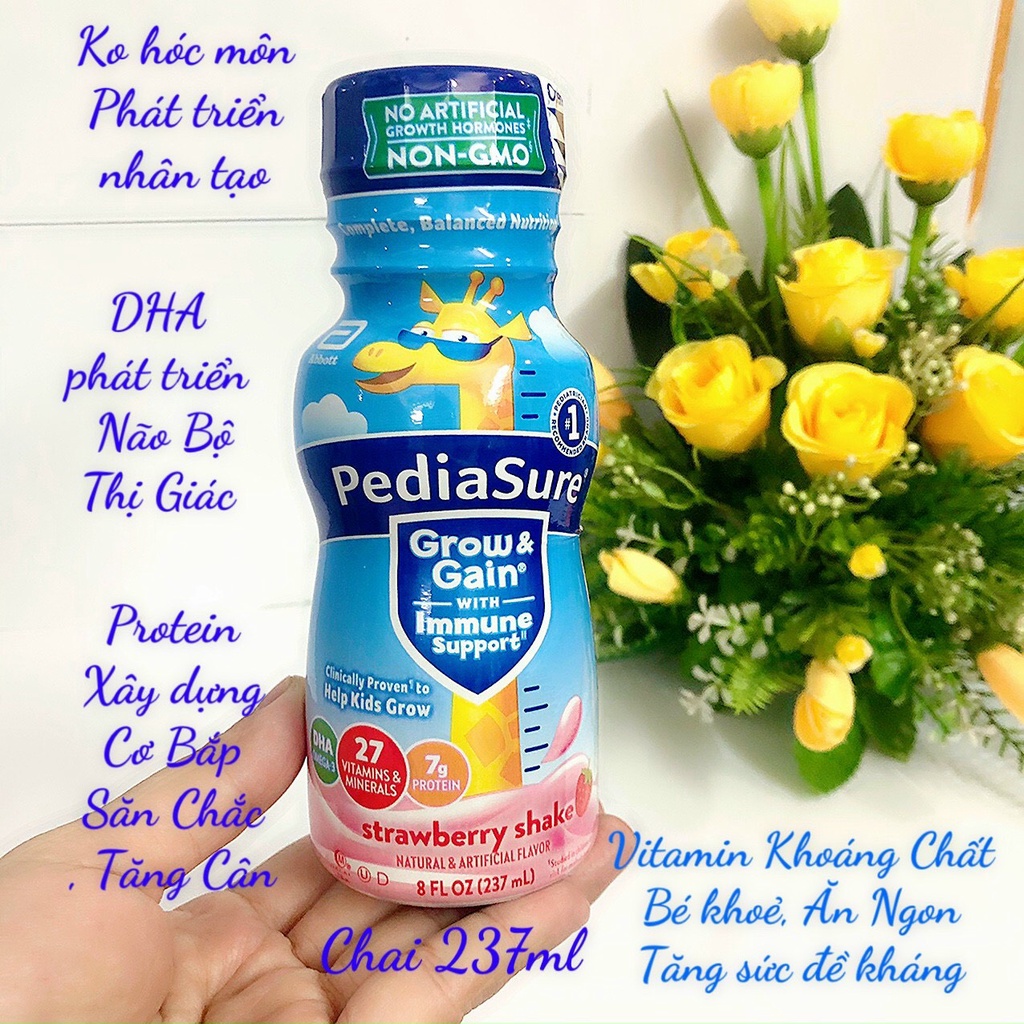 ❤️ [Quận 3] [Date 2024] Thùng 24 chai Sữa Nước Pediasure Mỹ Optigro Vani Dâu Socola DHA Chất Xơ Fiber Lutein Hoả Tốc