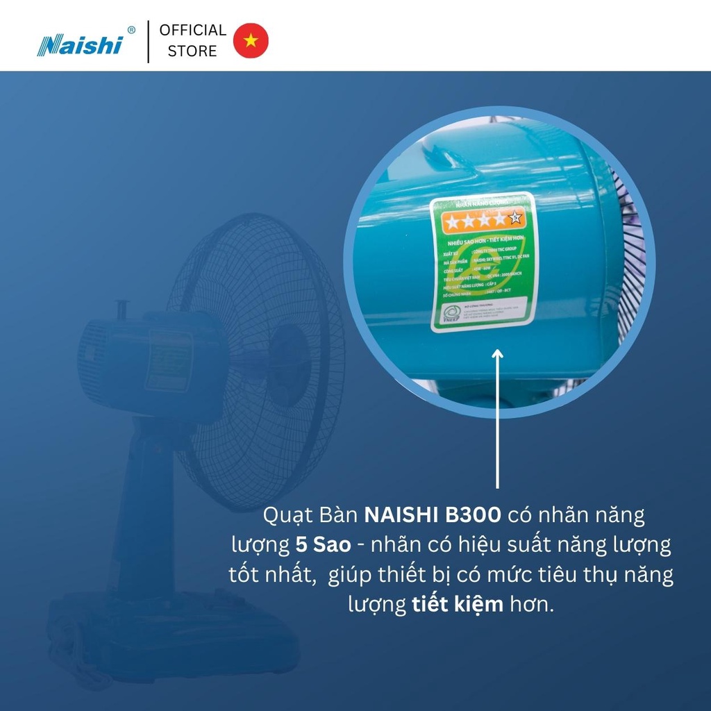 Quạt Bàn Điện Cơ NAISHI B300 Công Suất 38W