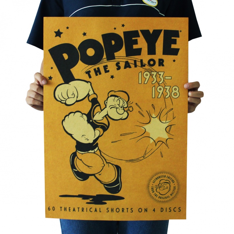 Giao Hàng Trong Ngày Tranh Treo Tường Trang Trí Quán Cà Phê Theo Phong Cách Thủy Thủ Popeye Hoài Cổ Bằng Giấy kraft