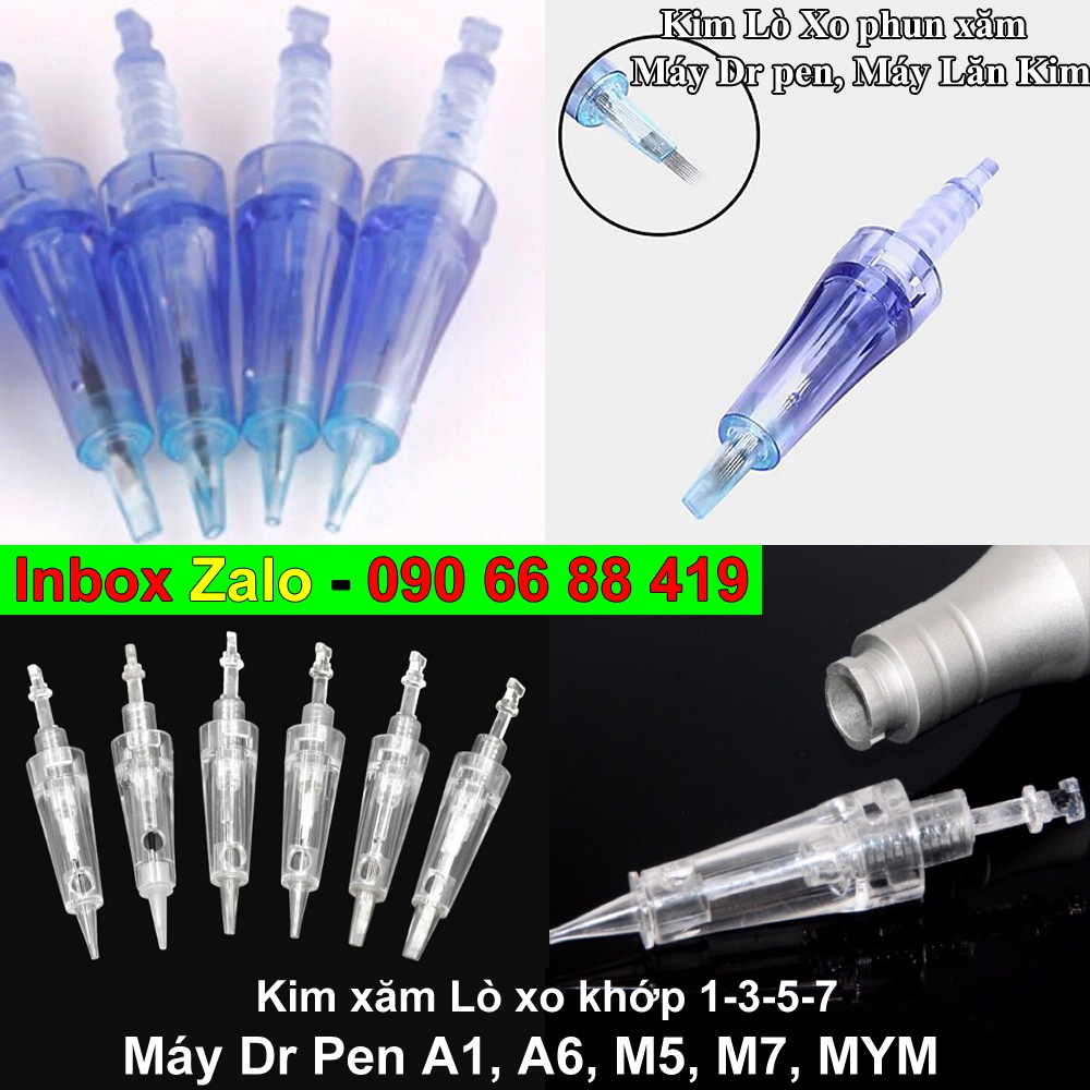 Set Kim Lò Xo phun xăm Máy Dr pen, Máy Lăn Kim - Đầu kim xăm Máy phi kim, Máy Dr Pen A1, A6, M5, M7, MYM