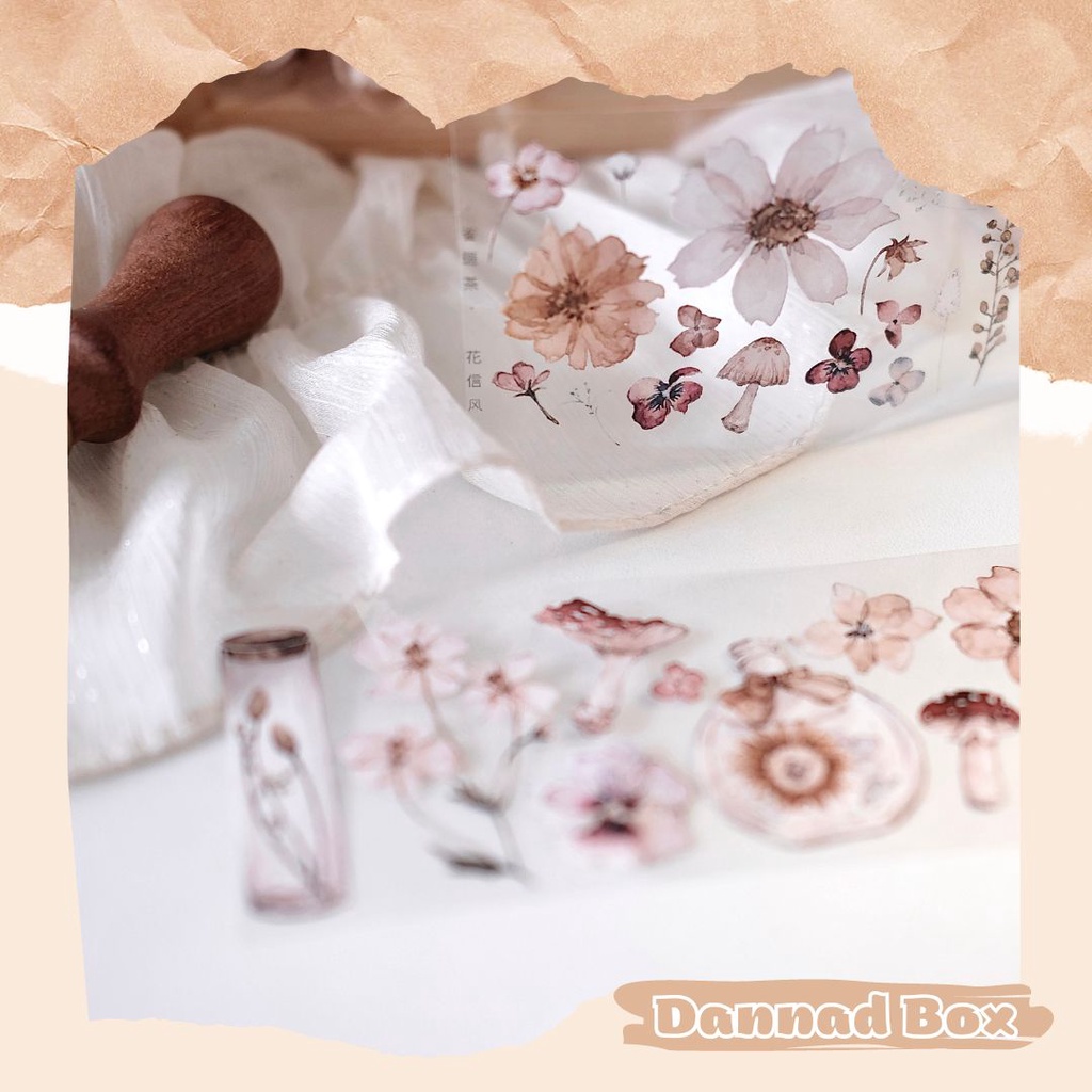 Băng Dán PET Hoa Lá Thiên Nhiên Vol.1 Chu Kì 77cm Của Freckles Tea