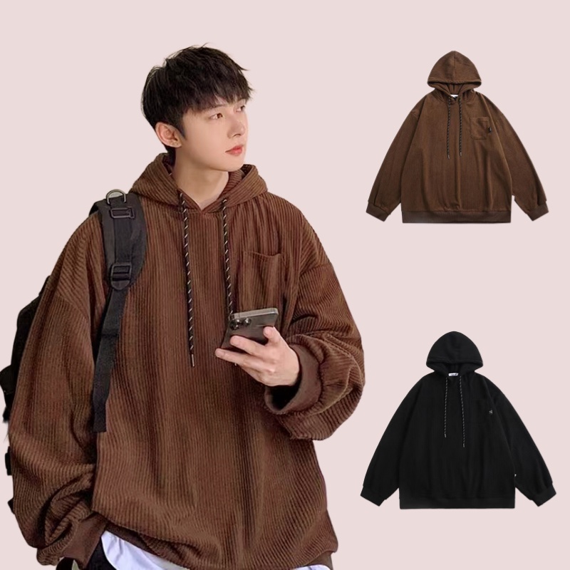 vintage áo hoodie nam form rộng Bấc nhung áo hoodie nam nữ hàn quốc áo hoodie nam ngầu đơn giản thời trang áo hoodie unisex