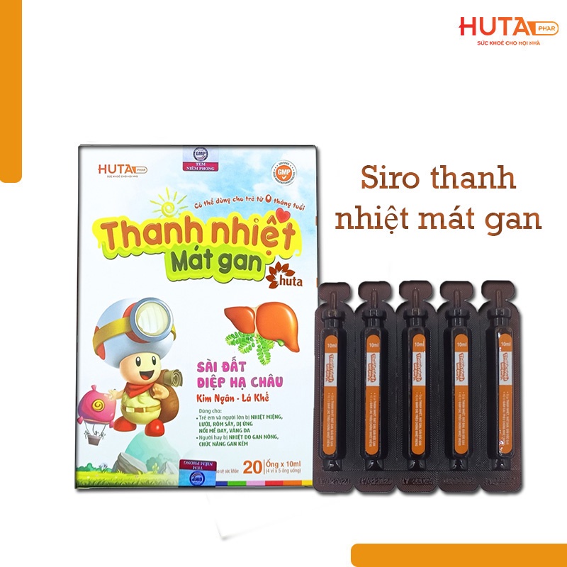 THANH NHIỆT MÁT GAN HUTA - Siro vị dưa gang giúp thanh nhiệt, mát gan, giải độc gan - 20 ống*10ml