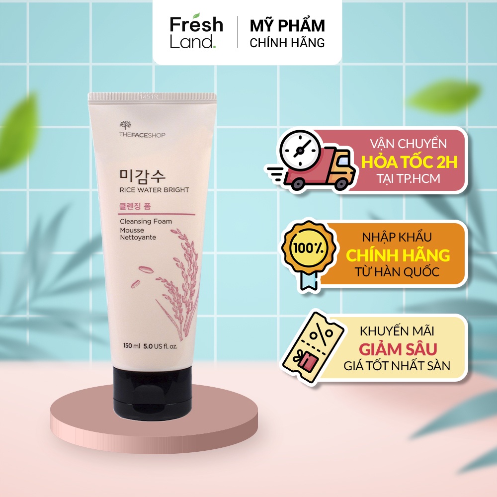 Sữa rửa mặt gạo The Face Shop Rice Water Bright Foaming Cleansing 150ml Hàn Quốc