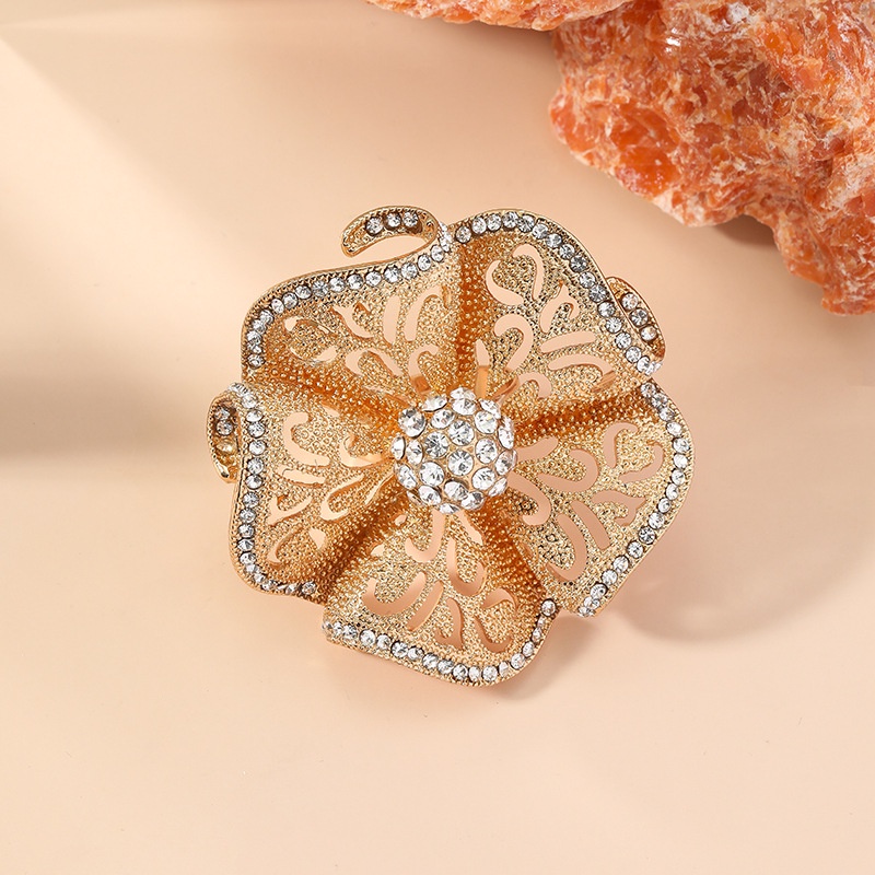 1 Nhẫn Hở Đính Kim Cương Giả Phong Cách vintage Thời Trang