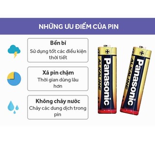 vĩ 2 viên Pin đũa AAA Panasonic alkaline LR03T/2B