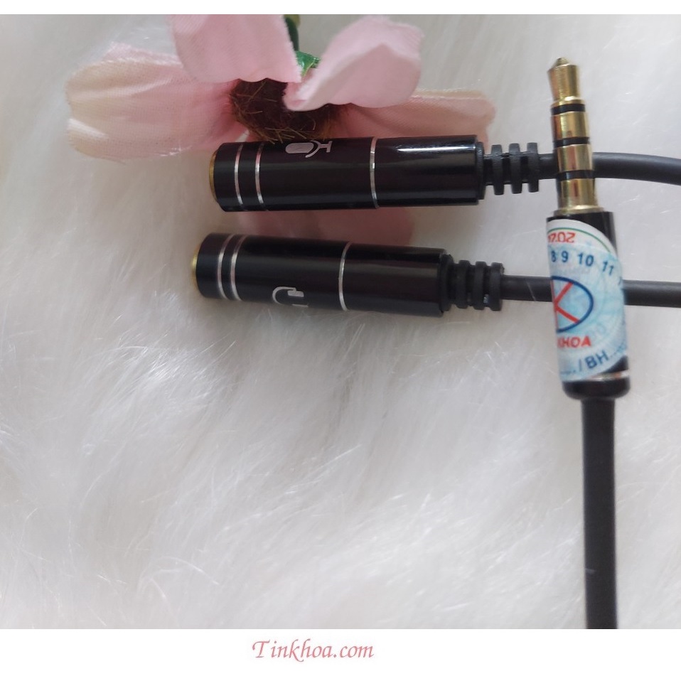 (Hỏa Tốc) Cáp tốt -Cáp chia Audio 3.5mm 1 ra 2 Loa và Mic (MSP:C21 TIN KHOA)