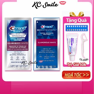 Miếng dán trắng răng Crest 3D White Glamorous - Cho răng nhạy cảm không gây ê buốt