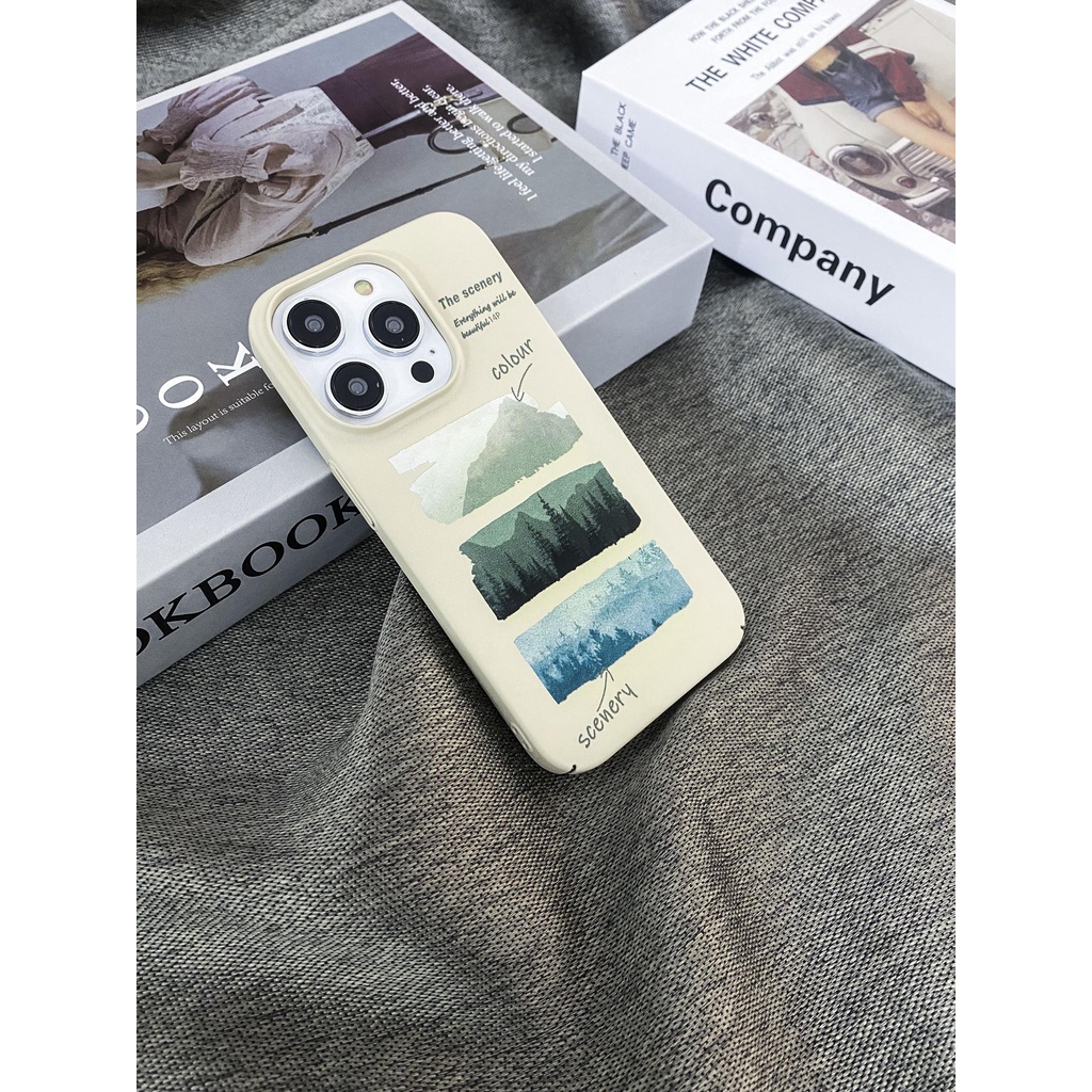 Ốp Điện Thoại PC Cứng Viền TPU Họa Tiết Màu Nước Chống Sốc Cho iPhone 14 13 12 11 Pro Max XS XR 8 7 Plus