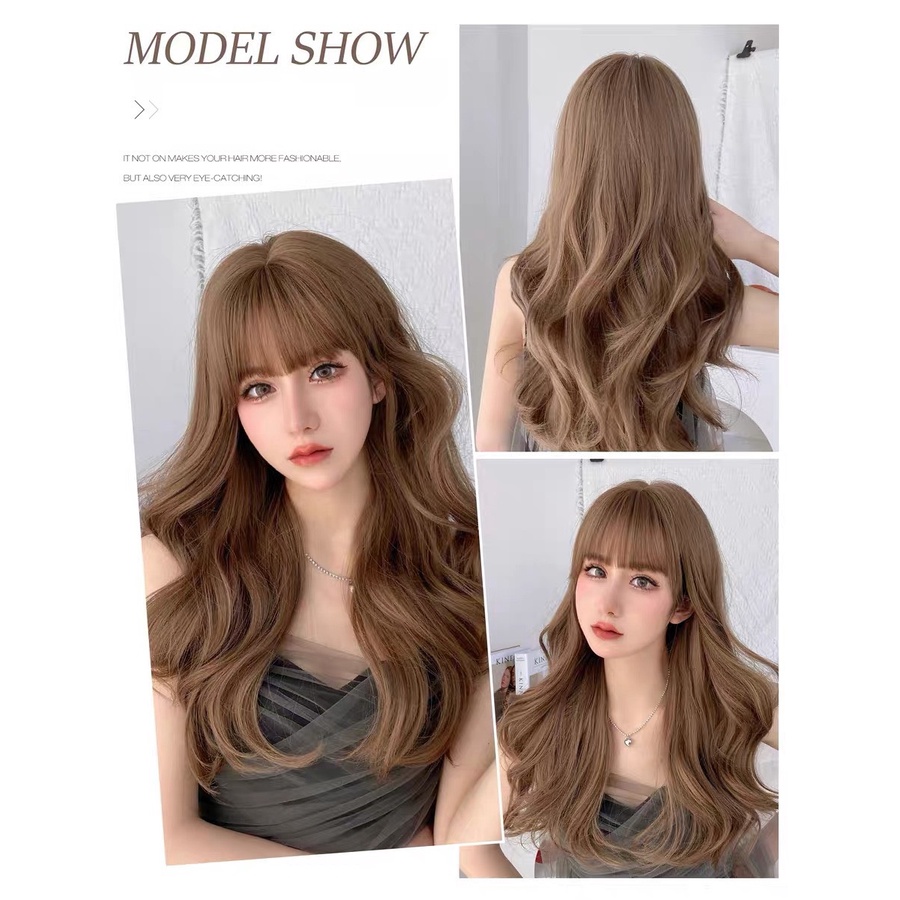 Tóc giả nguyên đầu xoăn sóng dài hot hit xu hướng mới