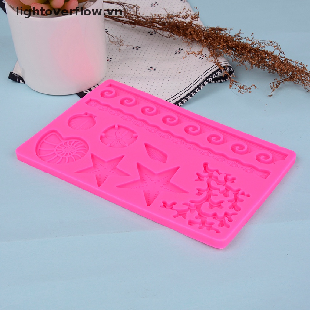 Khuôn Silicon Làm Kẹo Đường Hình Vỏ Sò / Con Ốc Trang Trí Bánh Kem DIY