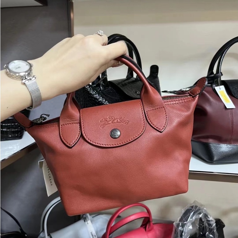 LONGCHAMP ★Bộ Đồ Thời Trang Kiểu Dáng Xinh Xắn Cho Bé★ Túi Đeo Vai jiaozi 1500 mini Bằng Da Bò Chính Hãng L1500