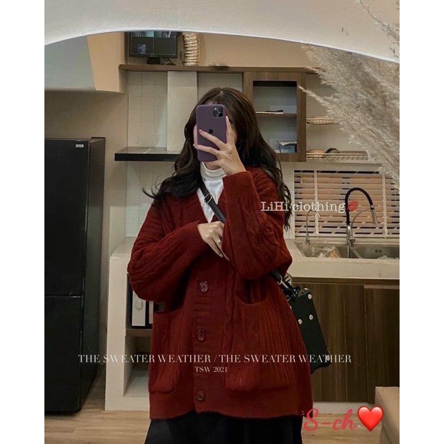 Áo Len Cadigan Dáng Dài Len Thừng Áo Khoác Len From Rộng Hàn Quốc Phù Hợp Với Mọi Lứa Tuổỉ